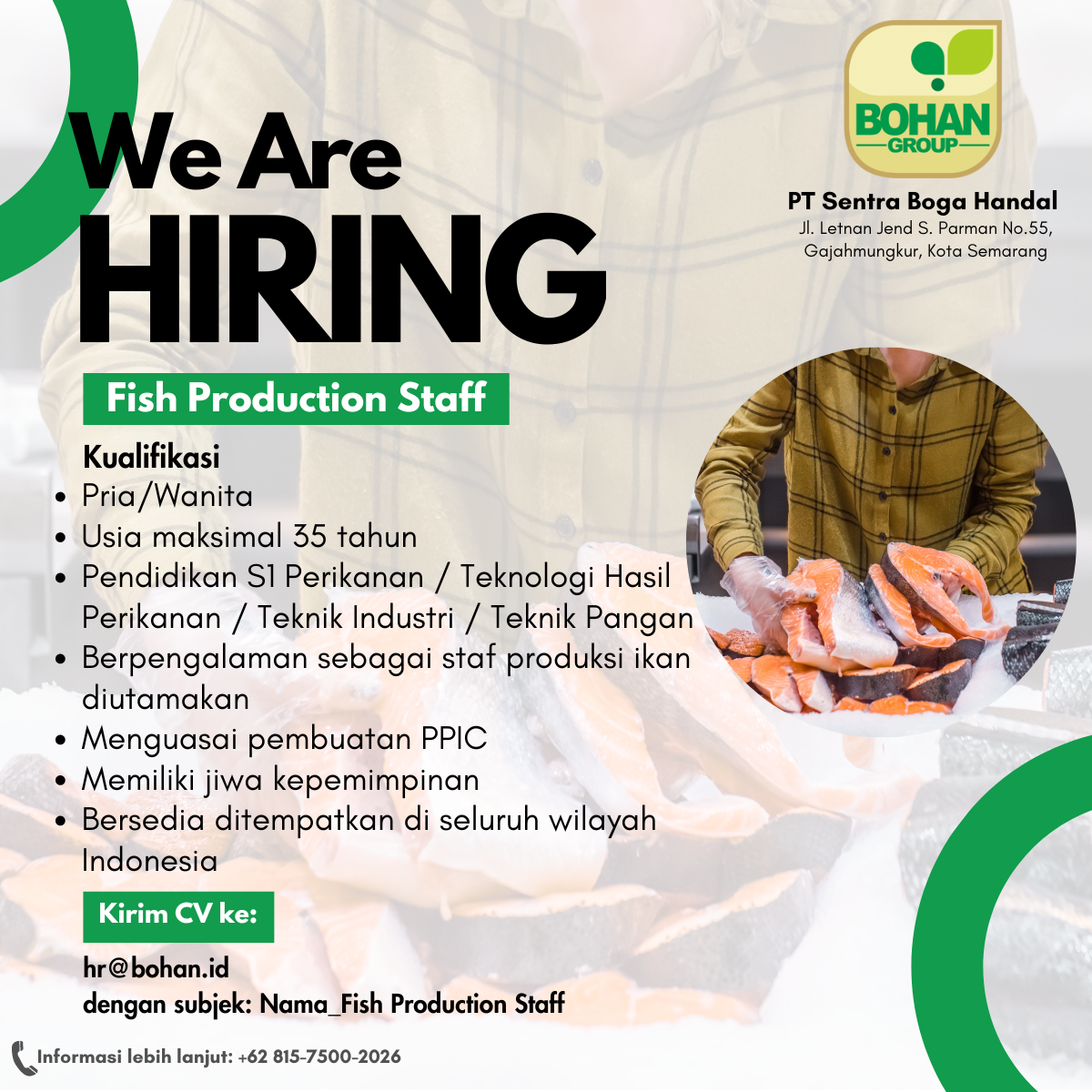 Fish Production Staff - PT Kelola Laut Nusantara